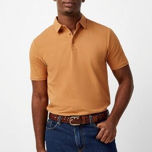 Le31 | Simons Mens Jersey Polo Size Medium Short Sleeved Shirt Camel NWT